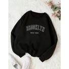 Moletom Careca Brooklyn Gola Redonda Blusa Frio Básico Casaco Feminino Masculino Flanelado Algodão