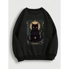 Moletom Careca Gato Tarô (FRENTE) Gola Redonda Casaco Masculino Feminino Flanelado Unissex Inverno F