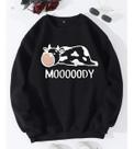 Moletom Careca Vaca Moody Feminina Blusa De Frio Casual Fofo