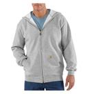 Moletom Carhartt Loose Fit, peso médio, zíper completo, cinza mesclado