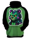 Moletom Casaco Blusa Animais Cyberpunk Urso Marrom HD 3 Moletom Casaco Blusa Animais Cyberpunk Urso Marrom HD 3