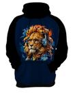 Moletom Casaco Blusa Animais Óculos Leão Fone Moderno 1