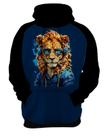 Moletom Casaco Blusa Animais Óculos Leão Fone Moderno 2