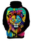 Moletom Casaco Blusa Estampa Leão Pop Art Retrato HD Moletom Casaco Blusa Estampa Leão Pop Art Retrato HD