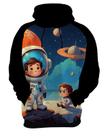 Moletom Casaco Cri.anças Astronautas Planetas Galáxias 9