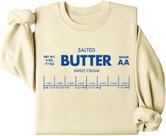 Moletom CFQGY Salted Butter Funny para mulheres cáqui