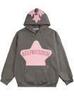 Moletom com capuz Aelfric Eden Graphic Y2K estampado com capuz cinza