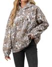 Moletom com capuz Anoumcy Camo Maple Leaf Fleece para mulher