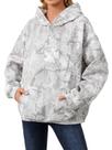 Moletom com capuz Anoumcy Camo Maple Leaf Fleece para mulheres cinza L