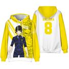Moletom com capuz Blues Locks Bachira Anime masculino e feminino