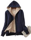 Moletom com capuz, casaco feminino Yeokou, forrado em sherpa
