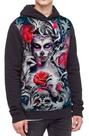 Moletom Com Capuz Caveira Mexicana Skull Rosas Ref:99