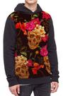 Moletom Com Capuz Caveira Rosas Skull Roses Full Print Ref16