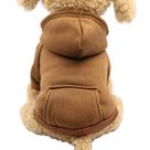Moletom com capuz de inverno para cães pequenos Jecikelon Coffee
