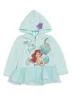 Moletom com Capuz Disney Ariel para Meninas, Forro de Fleece, Zíper, Tam 7-8 Moletom com Capuz Disney Ariel para Meninas, Forro de Fleece, Zíper, Tam 7-8