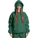 Moletom com capuz Esesoul Airplane Mode Travel com máscara de olhos verde unissex