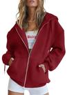 Moletom com Capuz Feminino PRETTYGARDEN 2025 Vermelho P