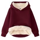 Moletom com capuz Flygo unissex para meninos e meninas forrado de lã Sherpa Winter Maroon