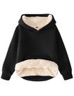 Moletom com capuz Kissonic Fleece Sherpa, forrado para crianças, preto, tamanho GG
