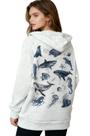 Moletom com capuz MYNINECO Y2K Ocean Animals Print para mulheres cinza (XL)