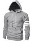 Moletom com Capuz Ohoo DCF090-GREY 2XL Listras Finas Moletom com Capuz Ohoo DCF090-GREY 2XL Listras Finas