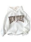Moletom com capuz RoseSeek Girl's Cheetah Leopard Letter 12Y