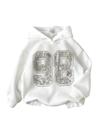 Moletom com capuz RoseSeek Girl's Preppy Letter Graphic branco 11-12Y