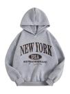 Moletom com capuz WDIRARA Girl's New York de manga comprida 9Y cinza