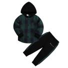 Moletom com capuz xadrez para meninos Axumity 4-5T