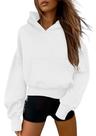 Moletom Cropped com Meio Zíper PRETTYGARDEN Branco P