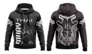 Moletom De frio Muay Thai Treino Motivação Dias De Luta Dias De Gloria Blusa Capuz Preto