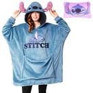 Moletom Disney Stitch Blanket Moletom grande de lã para adultos 2 em 1 Baby Yoda Minnie Mouse Presentes Stitch (ponto azul)