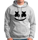Moletom dj marshmello unissex canguru com capuz cinza claro Moletom dj marshmello unissex canguru com capuz cinza claro