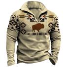 Moletom DMOYALA Tribal Aztec Cowboy Fall para homens