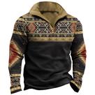 Moletom DMOYALA Tribal Aztec Cowboy para homens outono/inverno