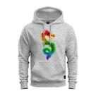 Moletom Estampado Blusa De Frio Canguru Confortável Dragon Neon