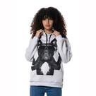 Moletom Estampado Cachorrinho Gravata Unisex Branco Canguru