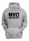 Moletom Estampado Flanelado Unissex New York City Com Bolso
