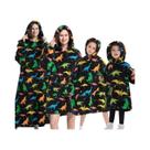 Moletom Familiar Oversize De Inverno Em Sherpa E Fleece Polar Com Capuz Para Meninas, Estampa De