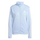 Moletom feminino Adidas Tricot com 3 listras azul branco