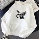Moletom Feminino Borboleta Florida Grande Blusa Canguru Moda Tumblr