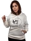 Moletom Feminino c/ Capuz Branco Off Estampa Preta Valansuelo