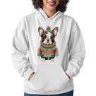 Moletom Feminino Cachorro Bulldog Francês Natalino - Foca na Moda Moletom Feminino Cachorro Bulldog Francês Natalino - Foca na Moda