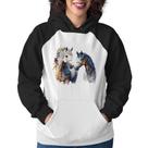 Moletom Feminino Casal de Cavalos Watercolor - Foca na Moda