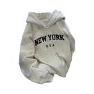 Moletom Feminino Com Caimento Relaxado E Estampa NEW YORK U.S.A. Casual Hip Hop Harajuku