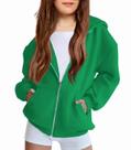 Moletom feminino com capuz Arshiner com zíper completo, verde 6