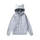 Moletom Feminino Com Capuz De Orelhas De Gato, Design De Orelha De Gato Em Relevo, Moda Primavera