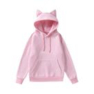 Moletom Feminino Com Capuz De Orelhas De Gato, Design De Orelha De Gato Em Relevo, Moda Primavera