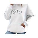 Moletom Feminino Com Estampa SMILE, Bolso Canguru, Confortável E Casual Para Uso Diário Moletom Feminino Com Estampa SMILE, Bolso Canguru, Confortável E Casual Para Uso Diário