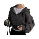 Moletom Feminino Com Zíper E Capuz De Manga Longa, Top Cropped De Outono, Jaqueta Casual Y2K Estilo Moletom Feminino Com Zíper E Capuz De Manga Longa, Top Cropped De Outono, Jaqueta Casual Y2K Estilo